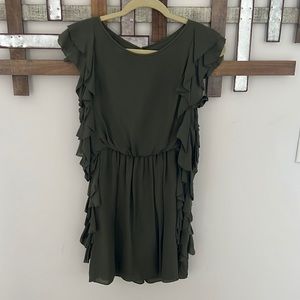 Olive Green Silk Tibi Dress